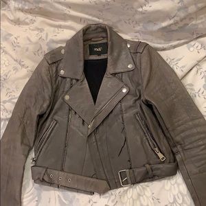 Maje Cropped Leather Jacket